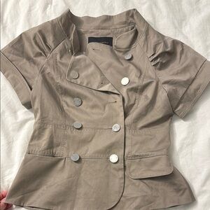 BCBGMaxAzria Tan Blazer with Cap Sleeves